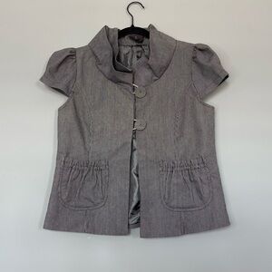 Y2K Forever 21 Short Sleeve Blazer Button Closure Front Pockets, Cropped